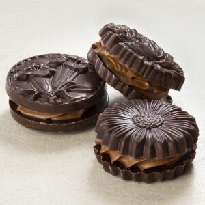 Nougatblomster med mørk chokolade